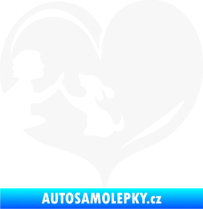 Samolepka Pes 103 levá dej pac srdce bílá