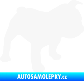 Samolepka Pes 108 pravá Francouzský buldoček bílá