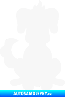 Samolepka Pes 113 levá kreslená silueta bílá