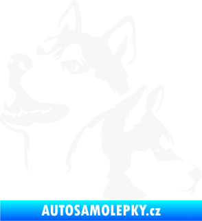 Samolepka Pes 117 levá husky bílá
