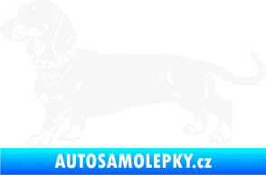 Samolepka Pes 122 levá jezevčík bílá