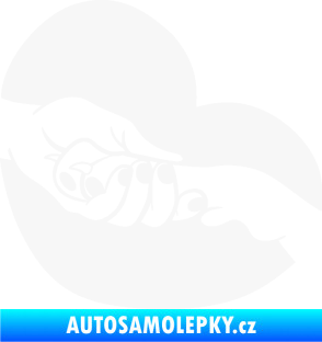 Samolepka Pes 129 pravá packa v ruce bílá