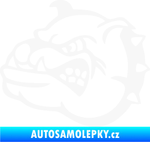 Samolepka Pes 169 levá rozzuřený buldok bílá