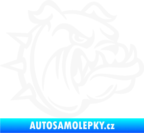 Samolepka Pes 171 pravá rozzuřený buldok bílá