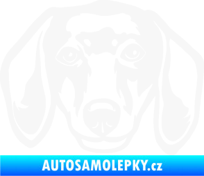 Samolepka Pes 180 levá jezevčík  bílá