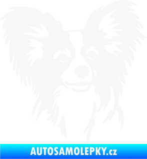 Samolepka Pes 190 pravá Papillon bílá