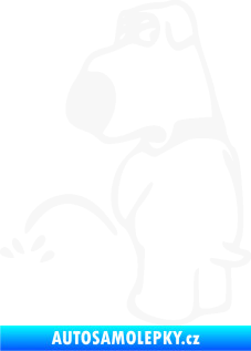Samolepka Pes čůrá 002 levá bílá
