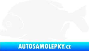 Samolepka Piraňa 001 levá dravá ryba bílá