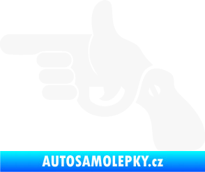 Samolepka Pistole 002 levá han gun bílá