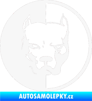 Samolepka Pitbull 001 kruh levá bílá
