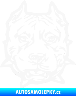 Samolepka Pitbull hlava 003 pravá bílá