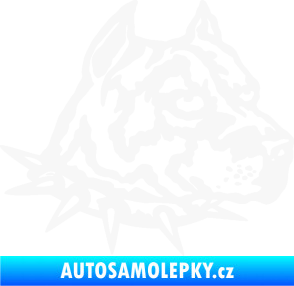 Samolepka Pitbull hlava 006 pravá bílá