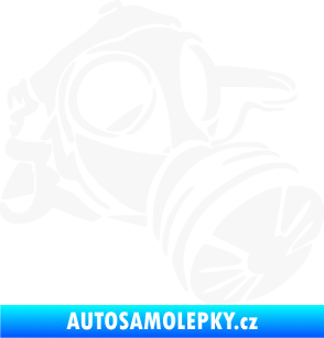 Samolepka Plynová maska pravá bílá