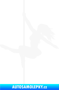Samolepka Pole dance 001 levá tanec na tyči bílá