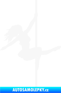 Samolepka Pole dance 001 pravá tanec na tyči bílá