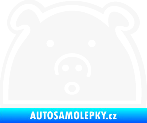 Samolepka Prasátko JDM styl bílá