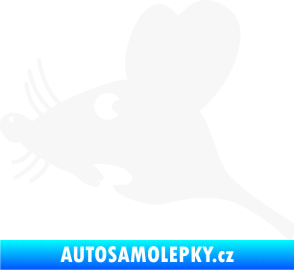 Samolepka Překvapená myš levá bílá