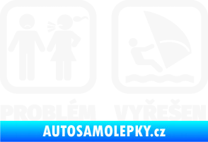 Samolepka Problém? Vyřešen 009 plachtění bílá