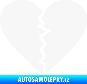 Samolepka Rozbité srdce 001  bílá