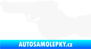 Samolepka Ruka s pistolí 001 levá ruce vzhůru bílá