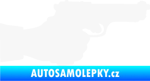 Samolepka Ruka s pistolí 001 pravá ruce vzhůru bílá