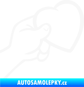 Samolepka Ruka se srdíčkem pravá bílá
