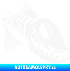 Samolepka Ryba kostra 001 pravá bílá