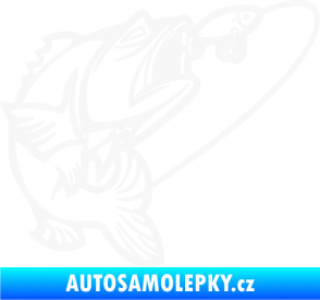 Samolepka Ryba s návnadou 009 pravá bílá