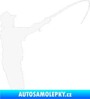 Samolepka Rybář 004 pravá bílá