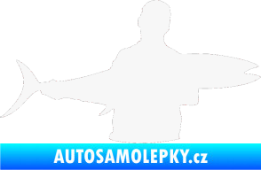 Samolepka Rybář 006 pravá bílá