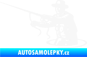 Samolepka Rybář 015 levá s udicí bílá