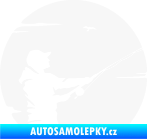 Samolepka Rybář 022 pravá bílá