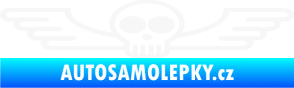 Samolepka Samolepka na zadní sklo 001 lebka s křídly bílá