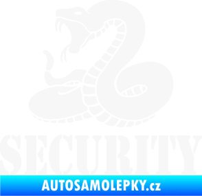 Samolepka Security hlídáno - levá had bílá