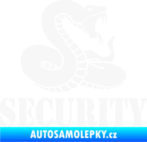 Samolepka Security hlídáno - pravá had bílá