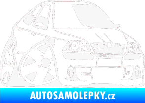Samolepka Škoda Octavia RS karikatura pravá bílá