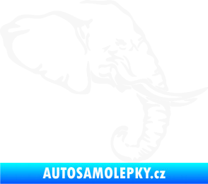 Samolepka Slon 030 pravá hlava bílá