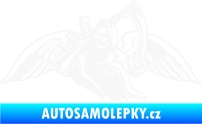 Samolepka Smrtka 016 levá s křídly a kosou bílá