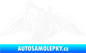 Samolepka Smrtka 016 pravá s křídly a kosou bílá