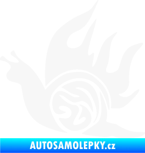 Samolepka Šnek s plameny levá bílá