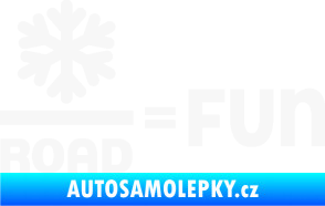 Samolepka Snow road fun nápis s vločkou bílá