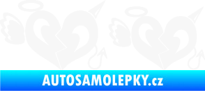 Samolepka Srdce anděl s ďáblem bílá