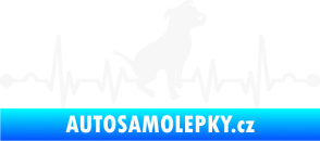 Samolepka Srdeční tep 007 pravá pitbull bílá