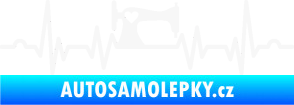 Samolepka Srdeční tep 015 pravá šicí stroj bílá
