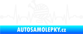 Samolepka Srdeční tep 016 pravá pletení bílá