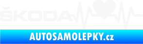 Samolepka Srdeční tep 025 levá škoda bílá