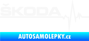 Samolepka Srdeční tep 034 levá Škoda bílá