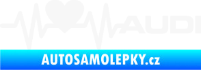 Samolepka Srdeční tep 054 Audi pravá bílá