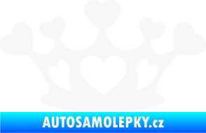 Samolepka Srdíčka korunka bílá