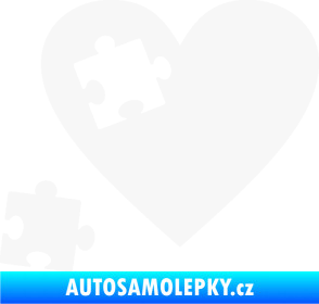 Samolepka Srdíčko 022 levá vypadlý puzzlík bílá